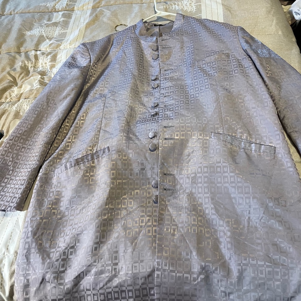 Elegant Light Purple Patterned Men's Suit
